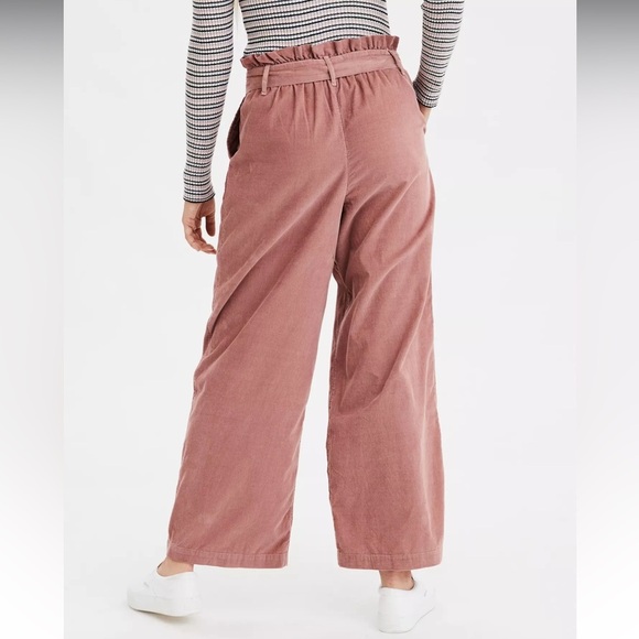 American Eagle High Waisted Wide Leg Pant Mauve Corduroy Small - Picture 3 of 8